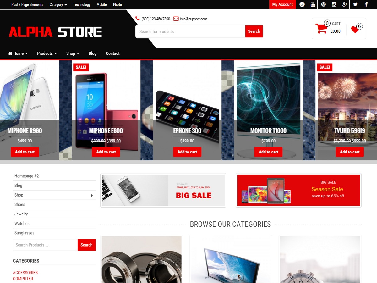 Alpha Store PRO WordPress ecommerce template