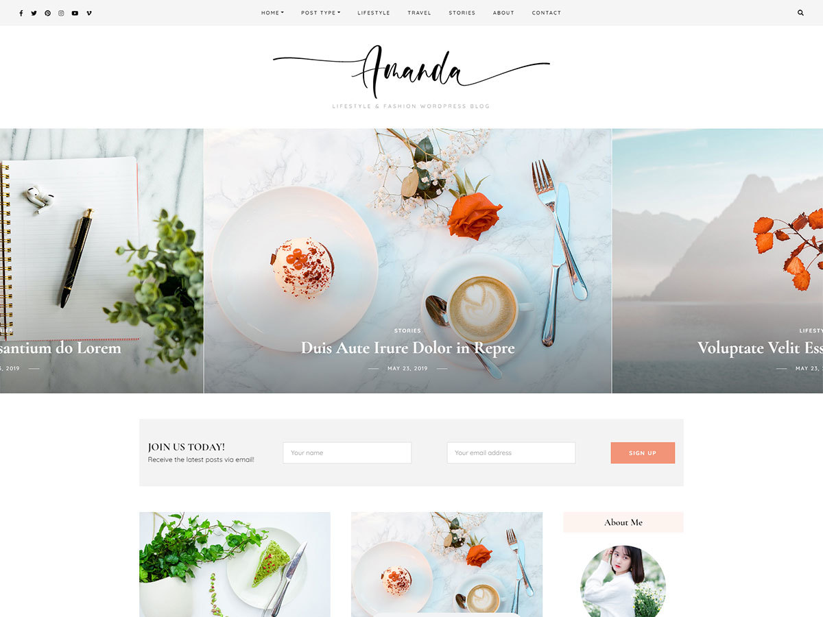 Amanda theme WordPress by AzuraTheme