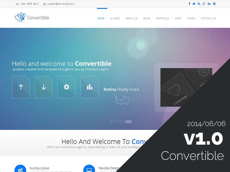 Convertible WordPress template for business