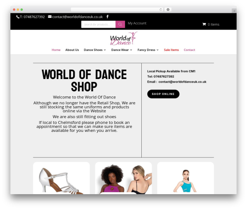 Divi theme WordPress - worldofdanceuk.co.uk