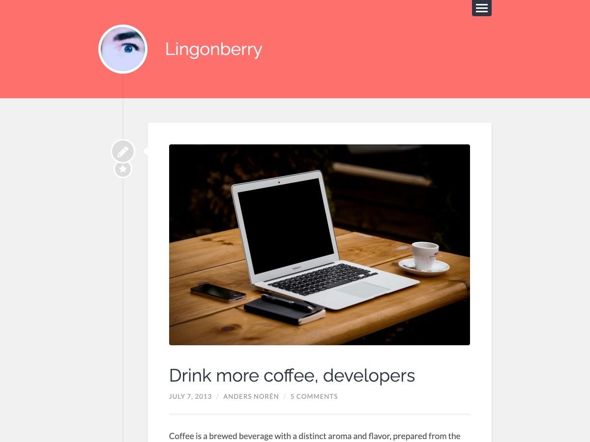 Lingonberry free WP theme
