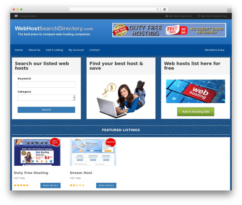 Responsive Directory Theme premium WordPress theme - webhostsearchdirectory.com