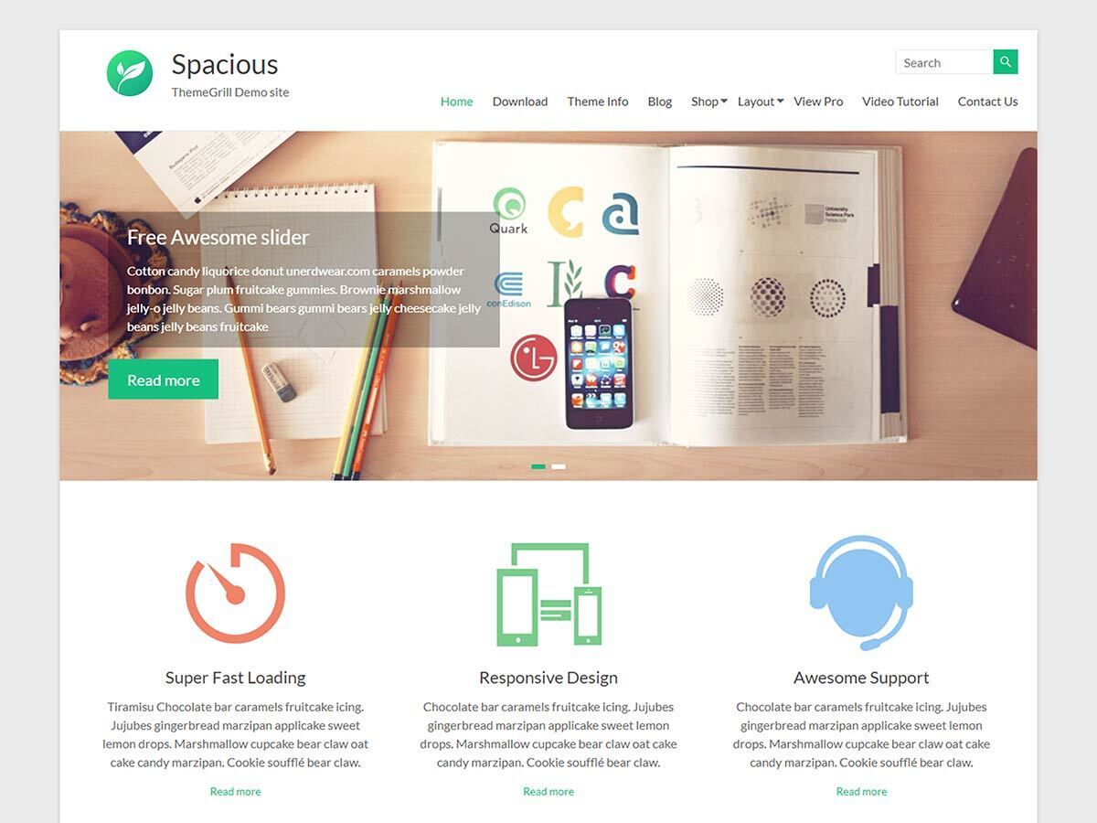 Spacious free WordPress theme