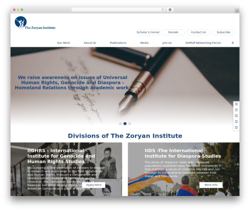 WordPress theme Custom Wordpress Theme for Zoryan Institute - zoryaninstitute.org