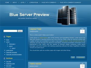 Blue Server premium WordPress theme