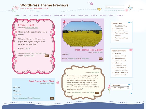 Cute Frames WordPress gallery theme by Ying Zhang