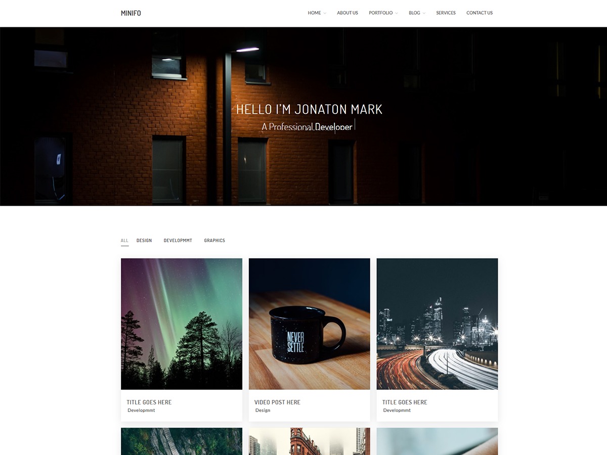 Minifo personal WordPress theme by HasTech