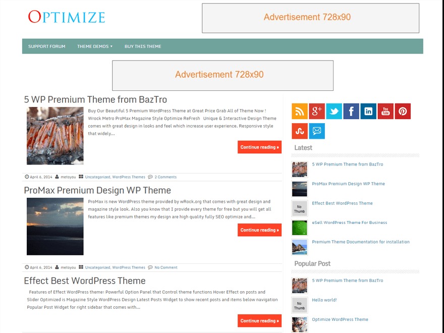 Optimize company WordPress theme by InsertCart.com