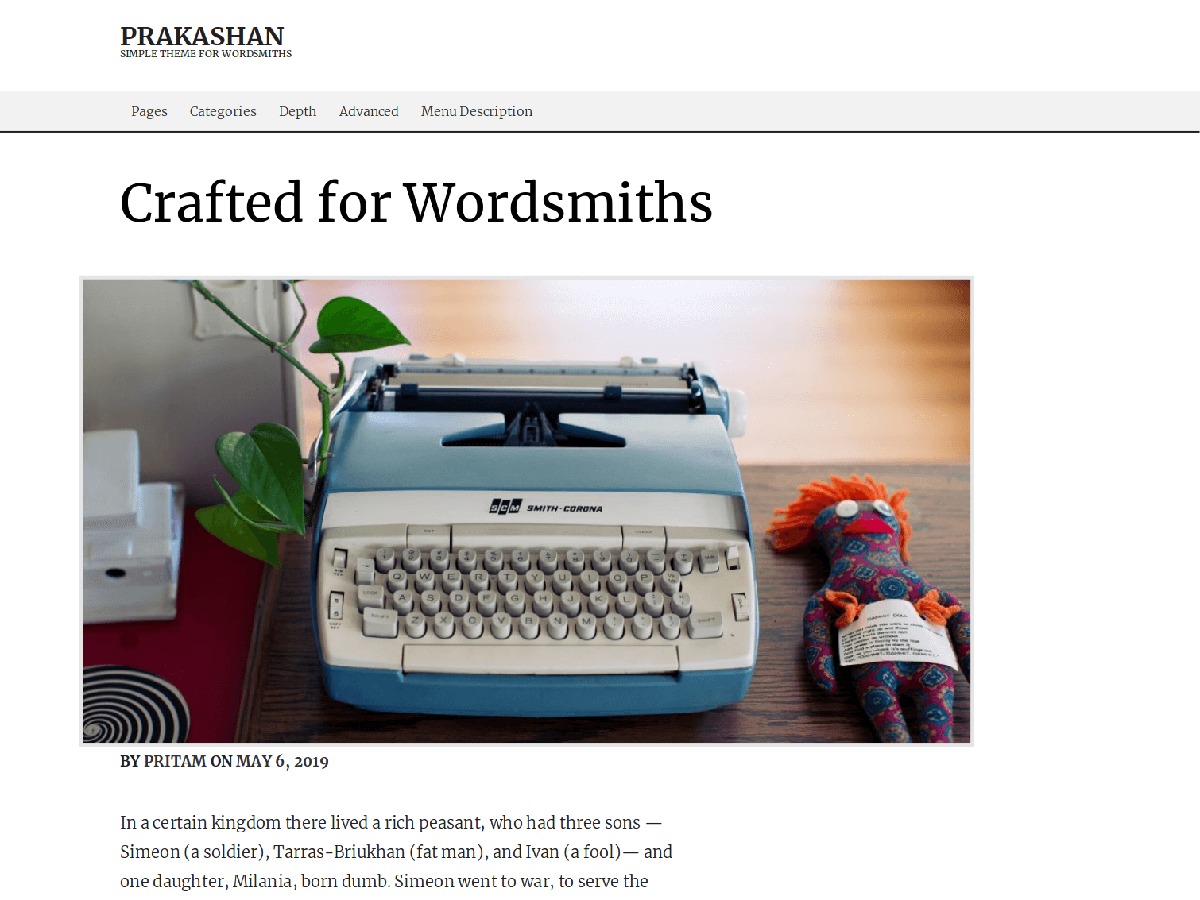 Prakashan WordPress free download
