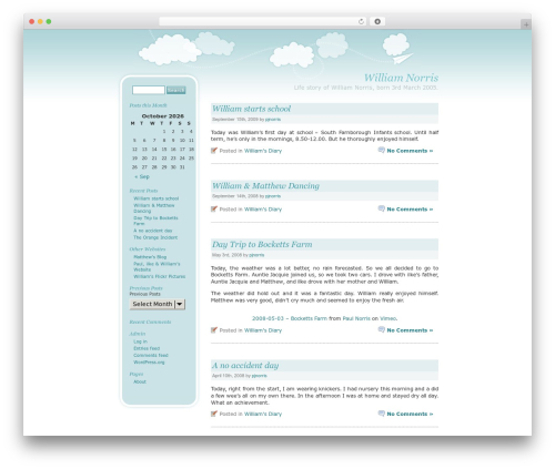 Pure theme WordPress - williamanorris.com