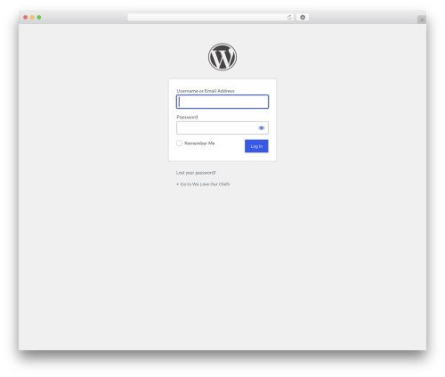 Salient theme WordPress - weloveourchefs.com/wp-login.php?redirect_to=weloveourchefs.com/&reauth=1