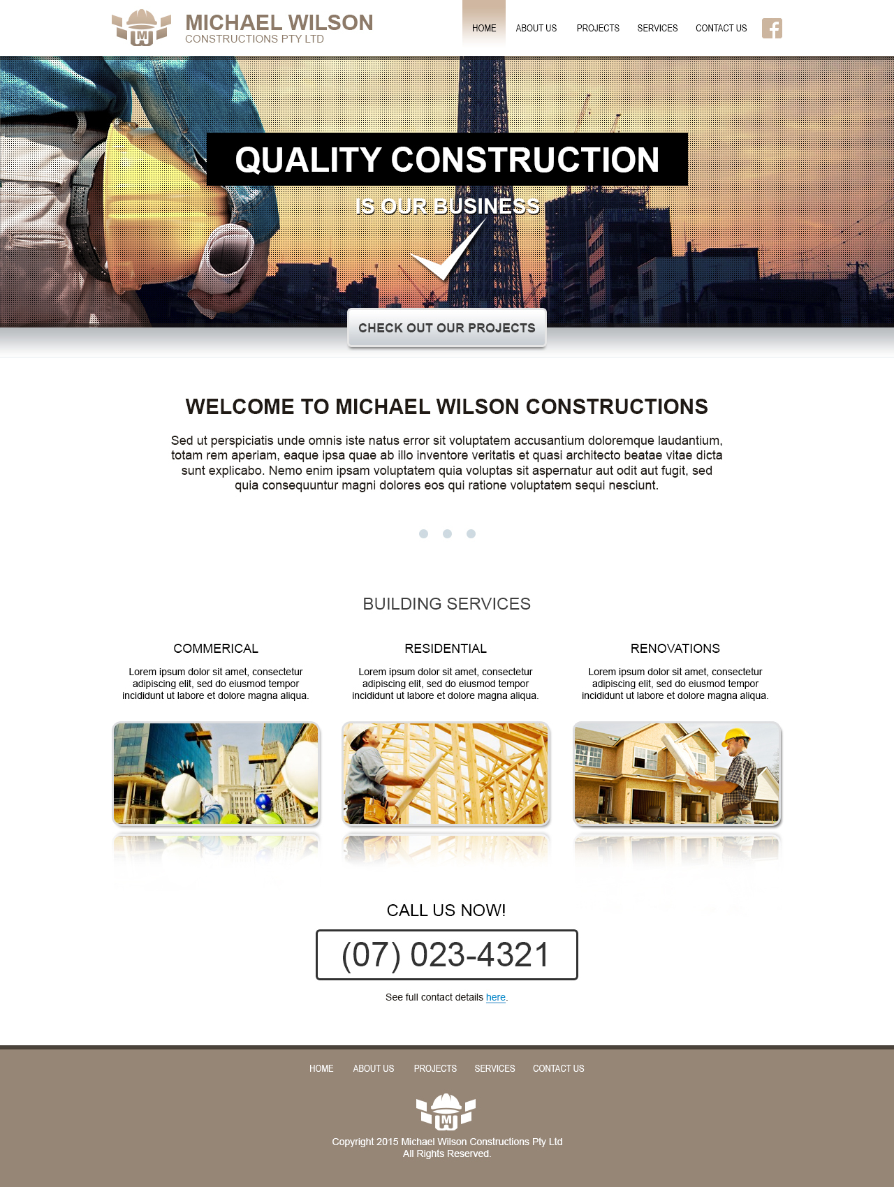 Wil Mic Constructions theme WordPress by PFN Design Studios