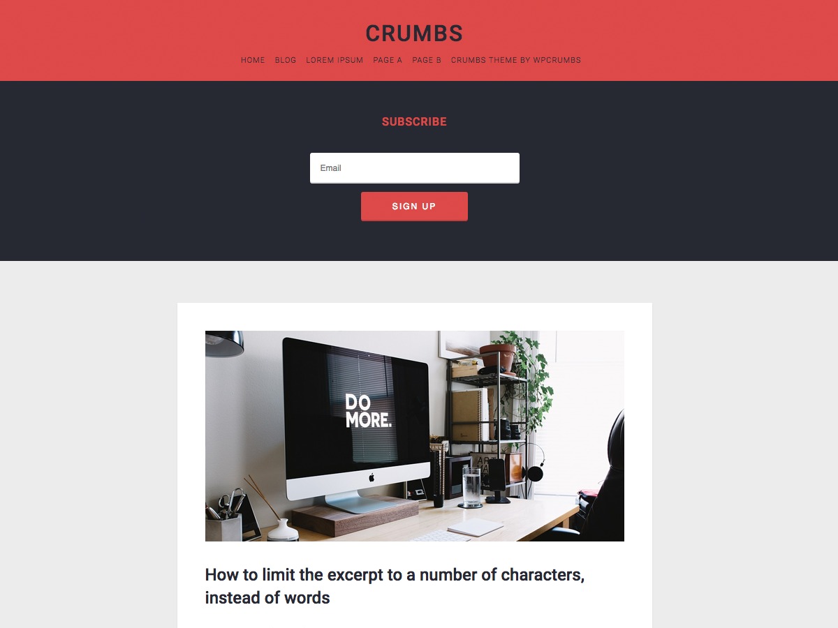 Crumbs best free WordPress theme