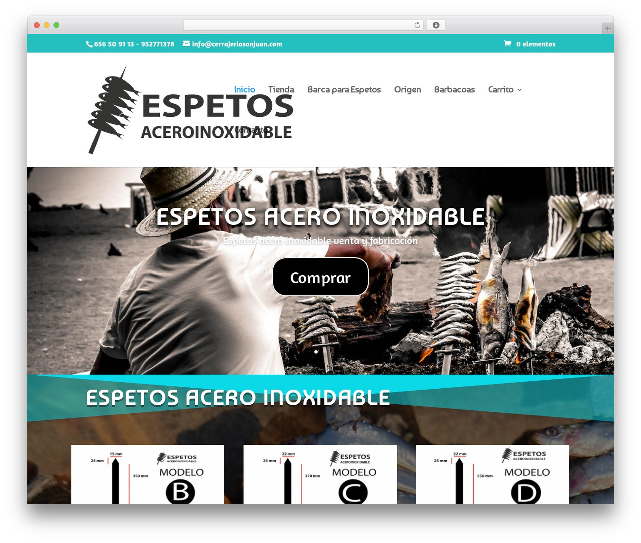 Divi WordPress theme - espetosaceroinoxidable.com