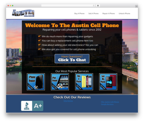 Luxe WordPress store theme - theaustincellphone.com