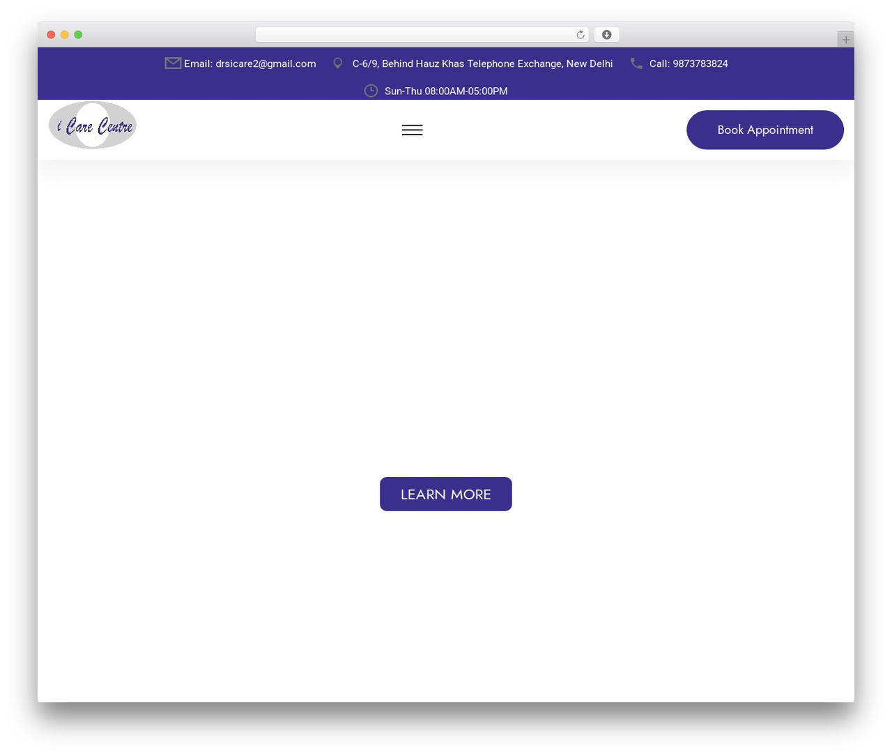 Optcare best WordPress theme - icaredelhi.com