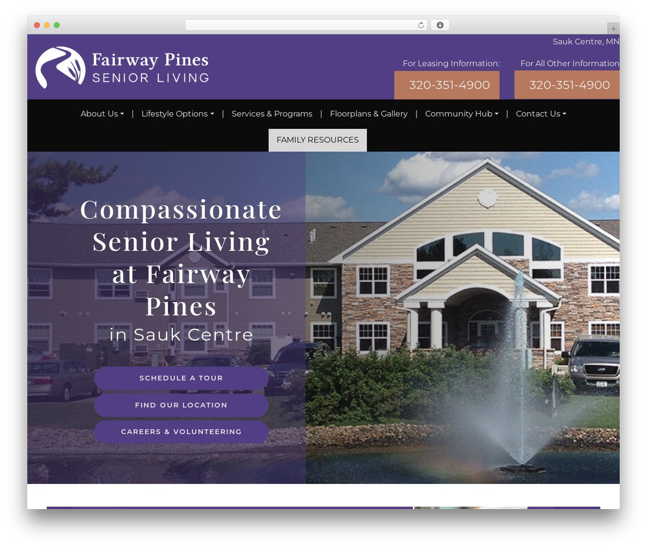 CustomStrap WordPress theme design - fairwaypinesseniorliving.com