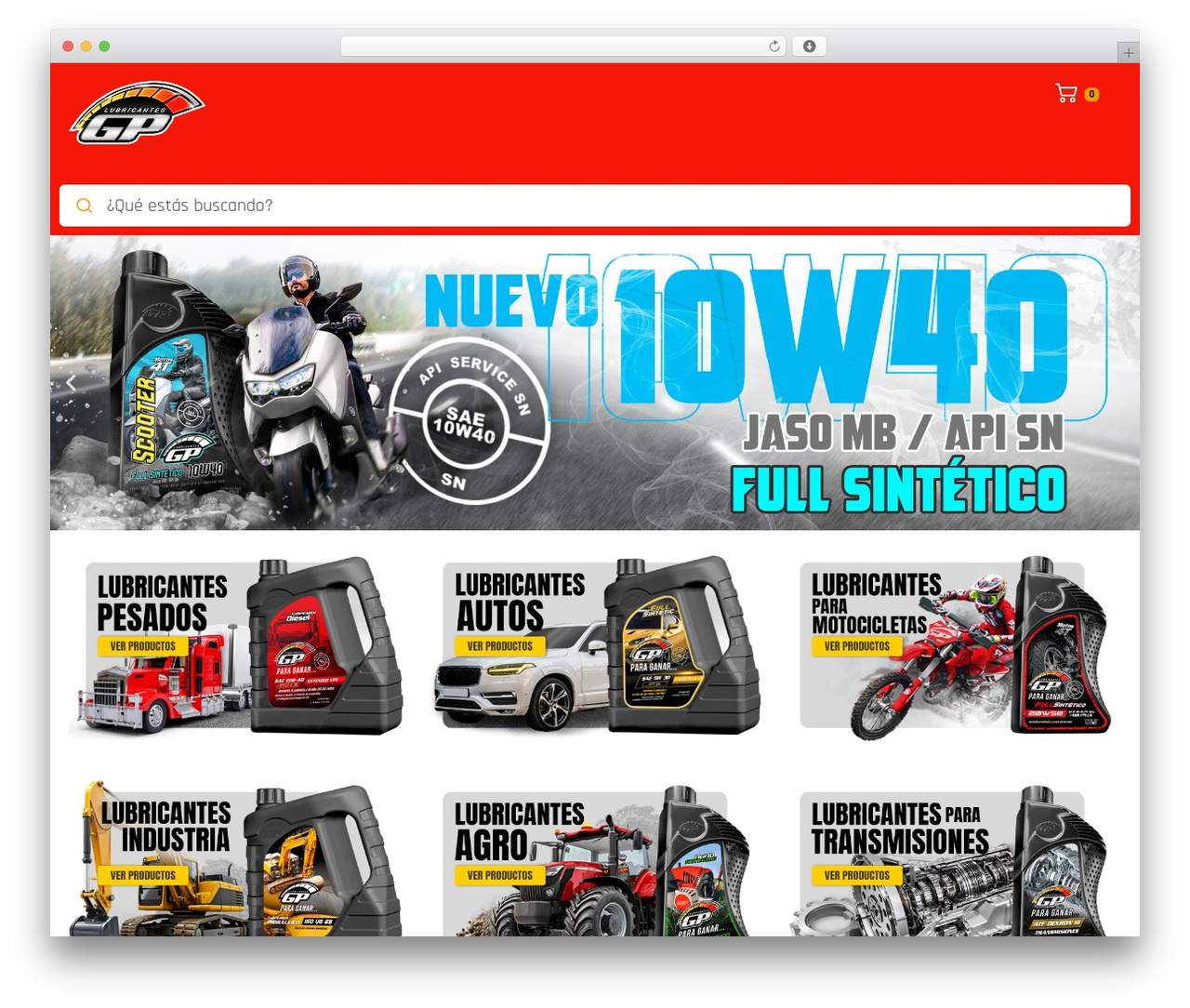 Mobex WordPress theme - lubricantesgp.com