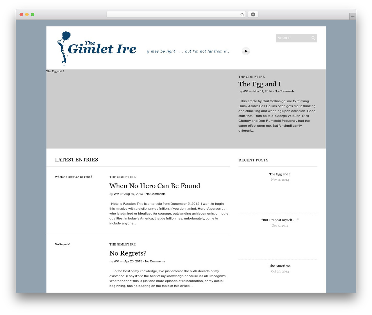 Sight WordPress theme - thegimletire.com