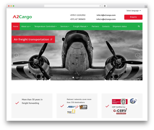 TM Builder WordPress theme - a2cargo.com