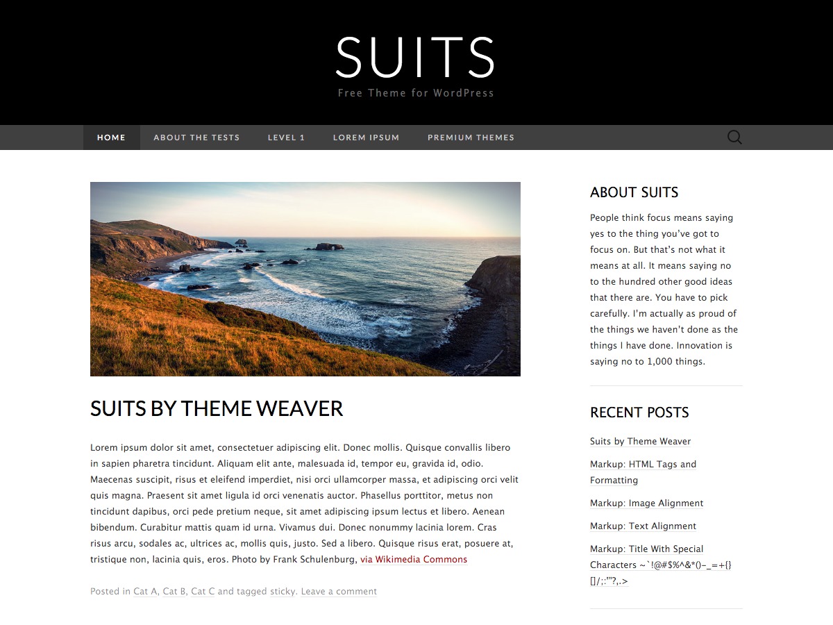 WordPress theme suits by Theme Weaver