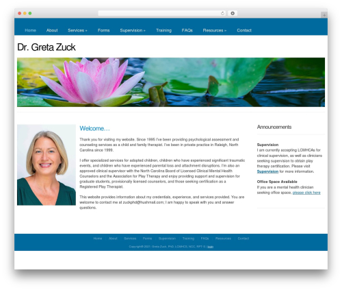 WordPress website theme Mobius - drgretazuck.com