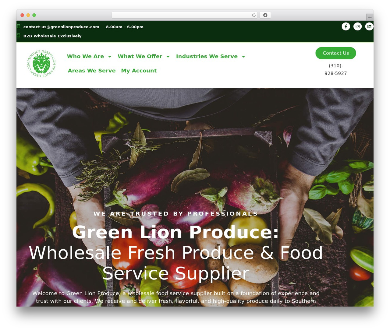 Hello Elementor WordPress theme - greenlionproduce.com