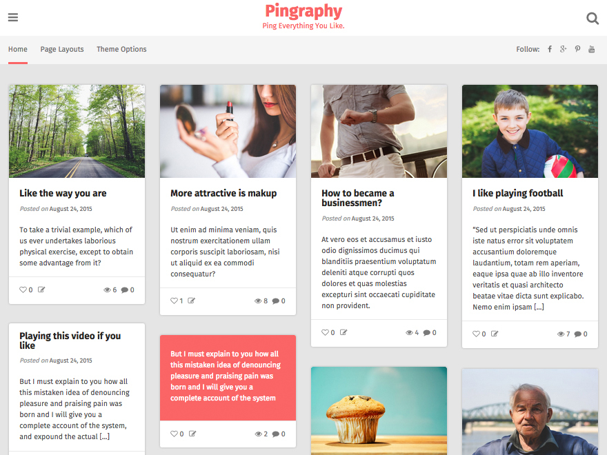 Pingraphy wallpapers WordPress theme by ThemeCountry Team