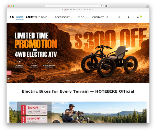 PopShop WordPress shopping theme - hotebike.com