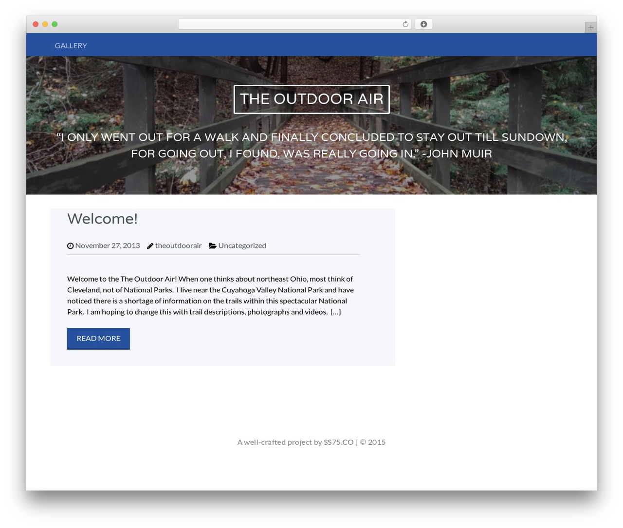 Wise WordPress theme - theoutdoorair.com
