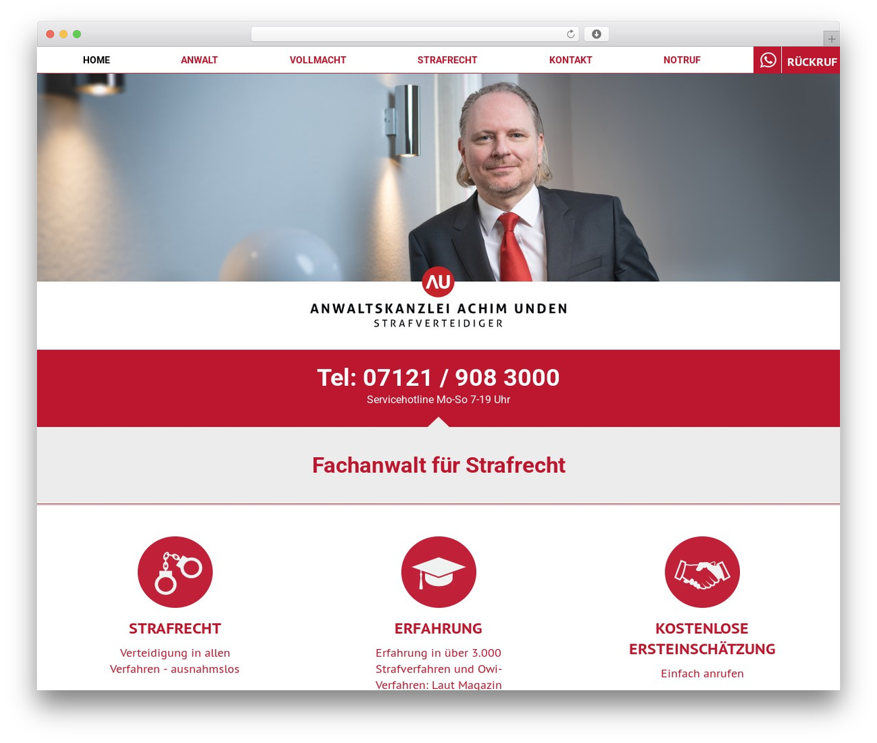 RA Achim Unden WordPress theme - www.unden.de