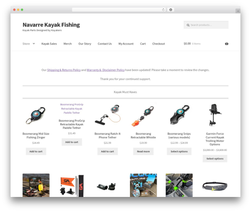 Storefront blog customiser WordPress plugin - navarrekayakfishing.com