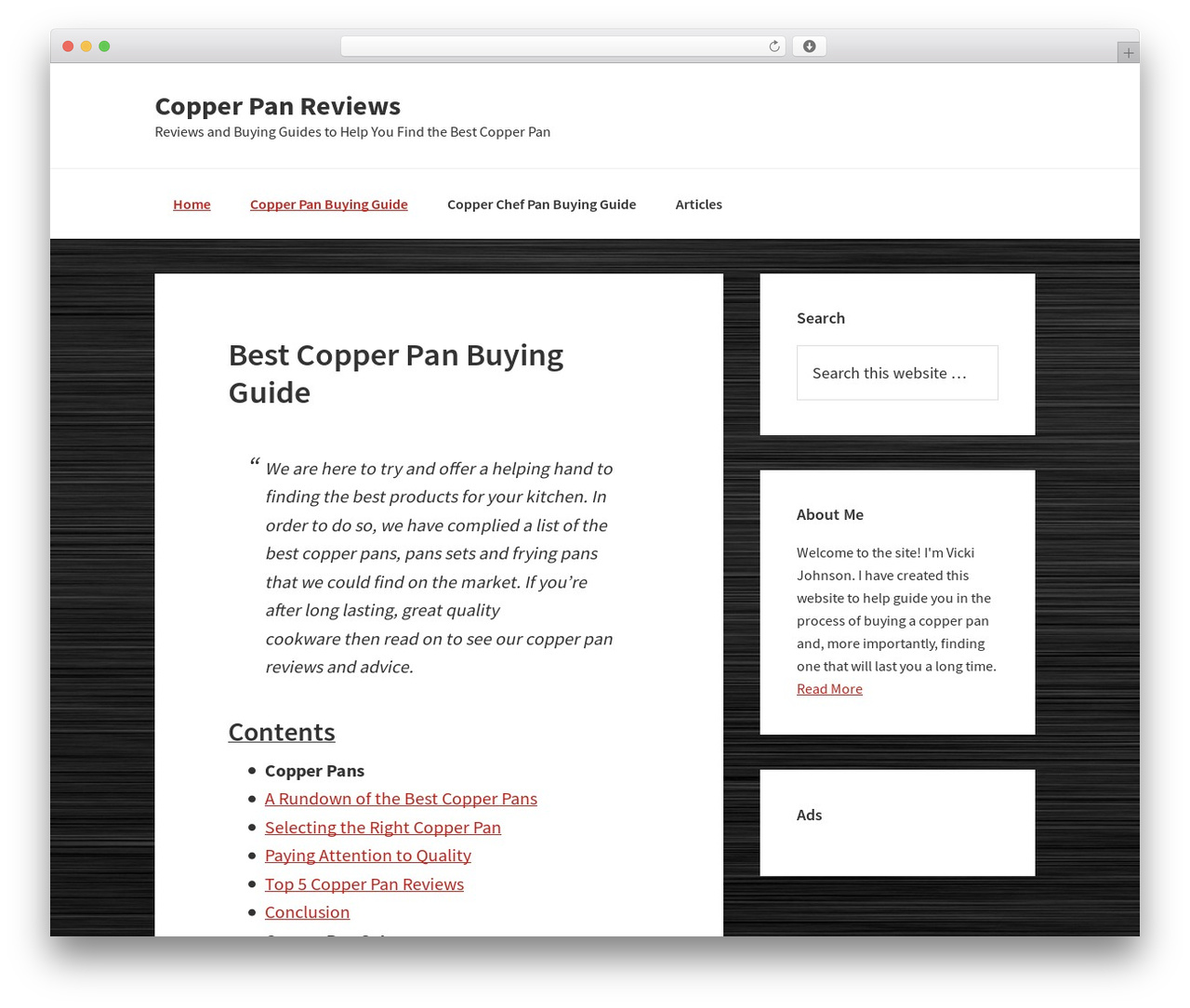 WordPress theme Genesis - copperpanreviews.com