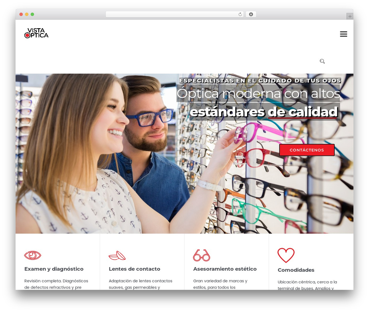 Optico theme WordPress - vistaopticapanama.com