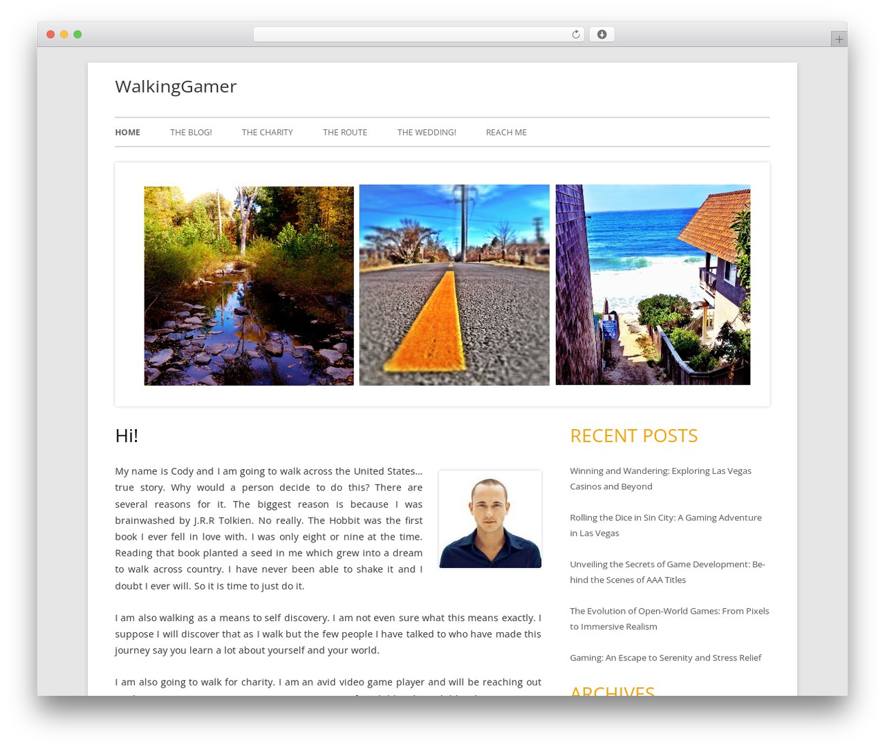 Tiny Forge WordPress theme - walkinggamer.com