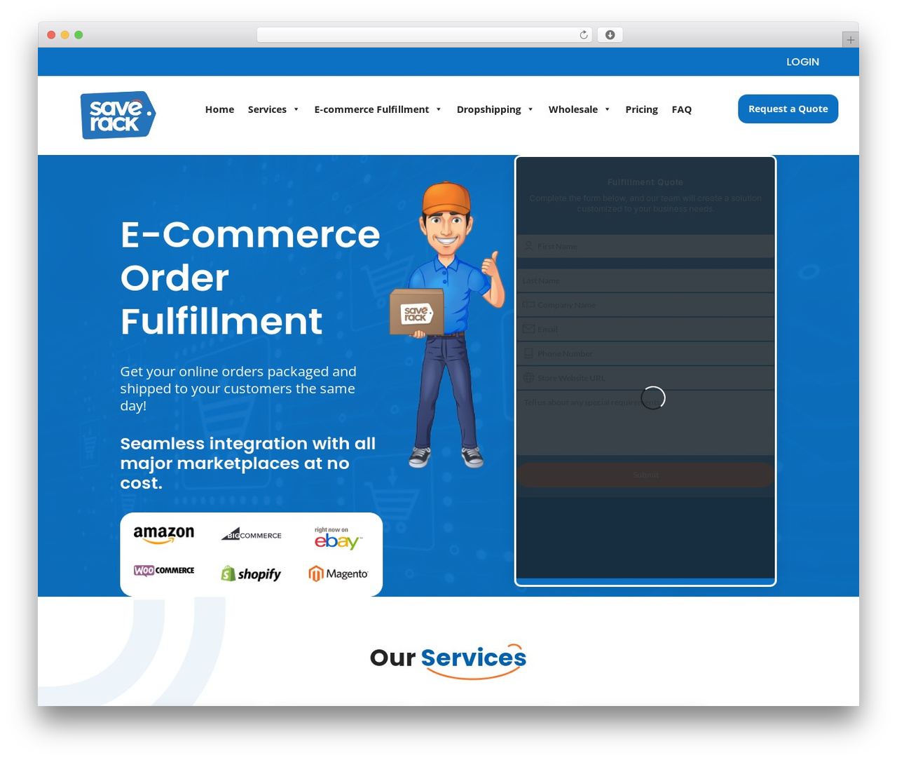 WordPress theme Divi - saverack.com