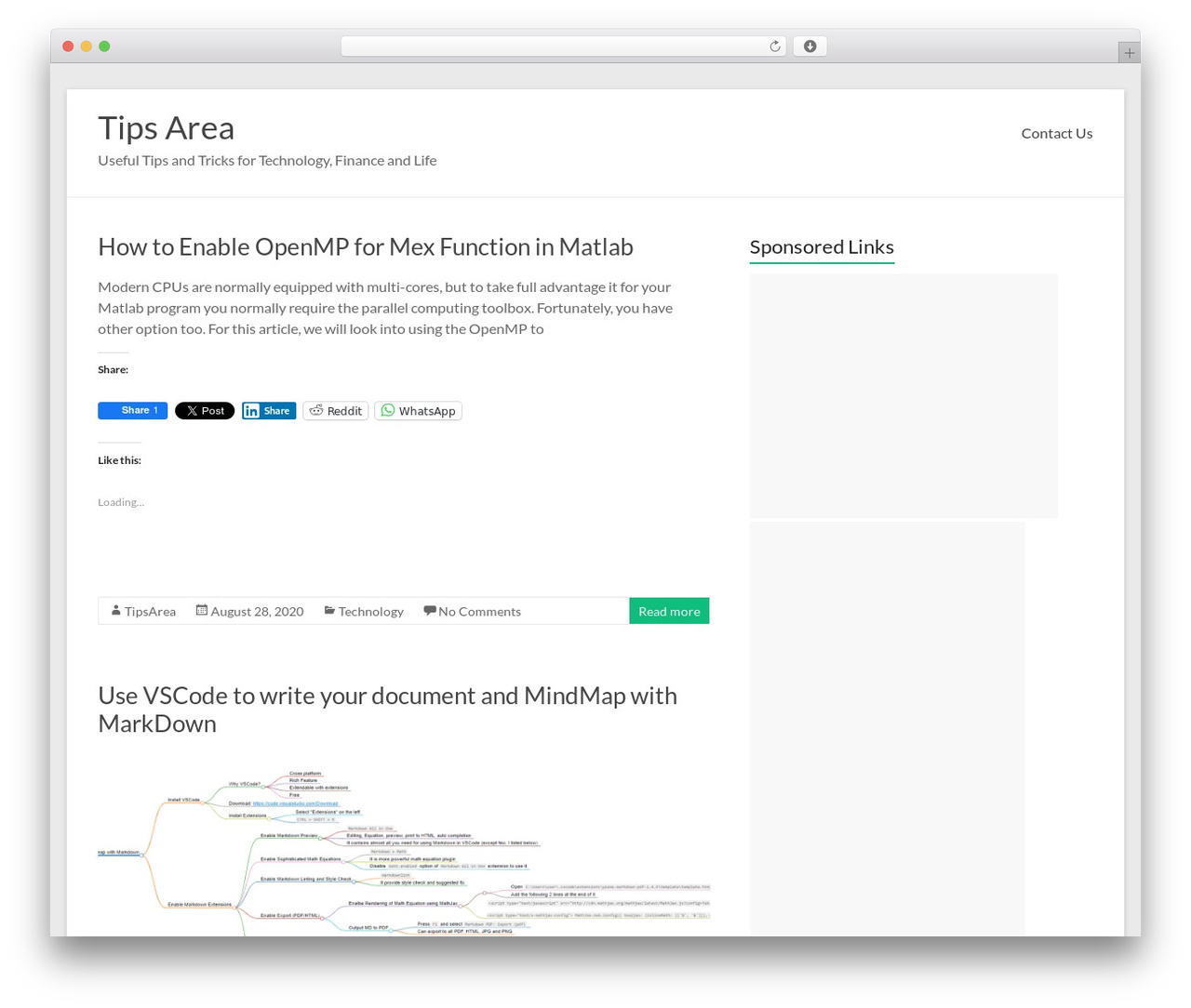 Spacious free WordPress theme - tipsarea.com