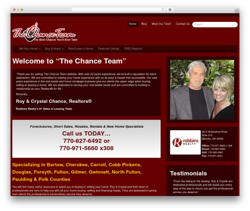 The Bootstrap WordPress theme - thechanceteam.com
