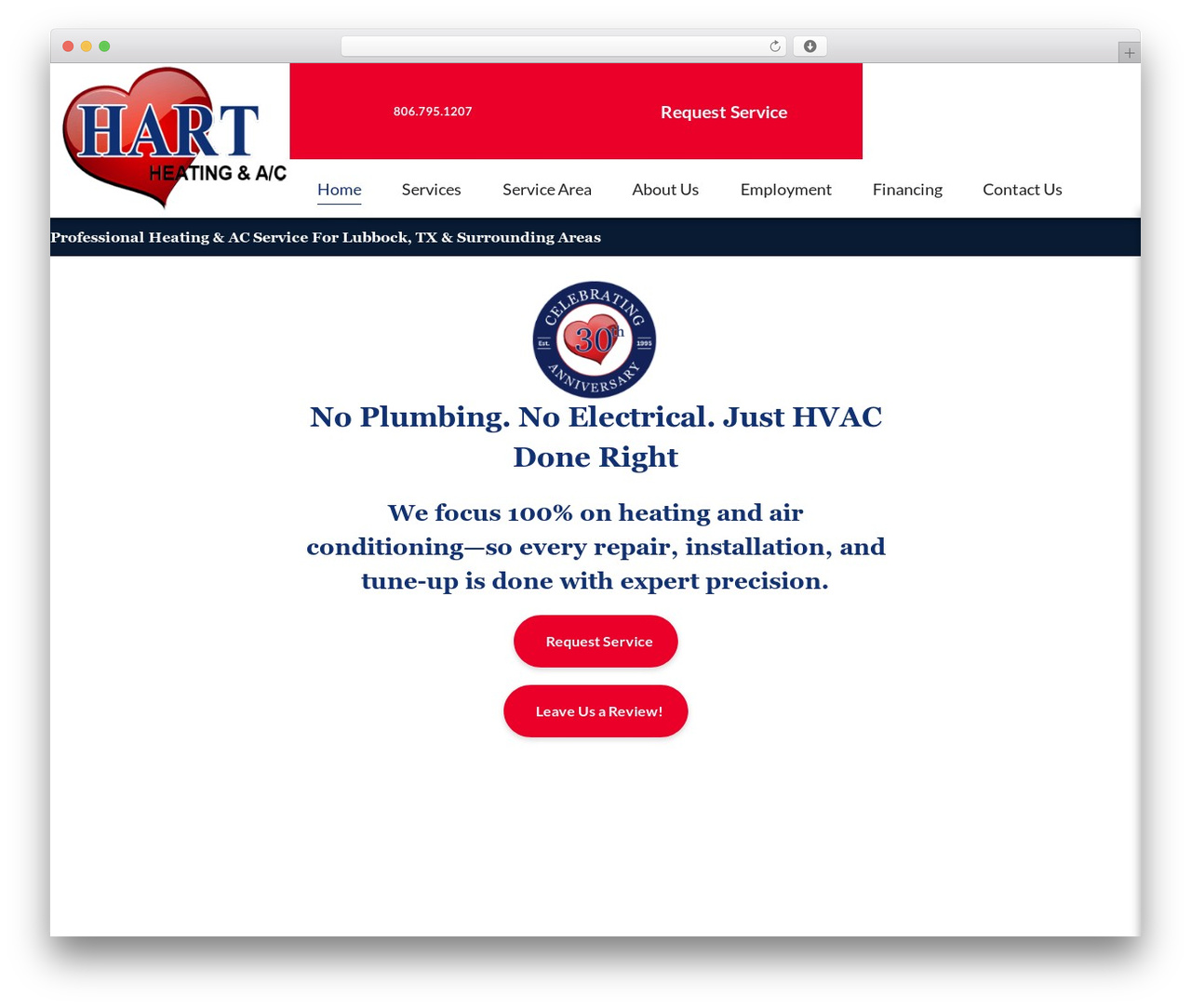 Theme WordPress Hypercore - hartheatingandac.com
