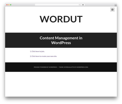 Intergalactic WordPress theme - wordut.com
