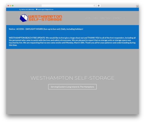 Divi theme WordPress - westhampton-storage.com