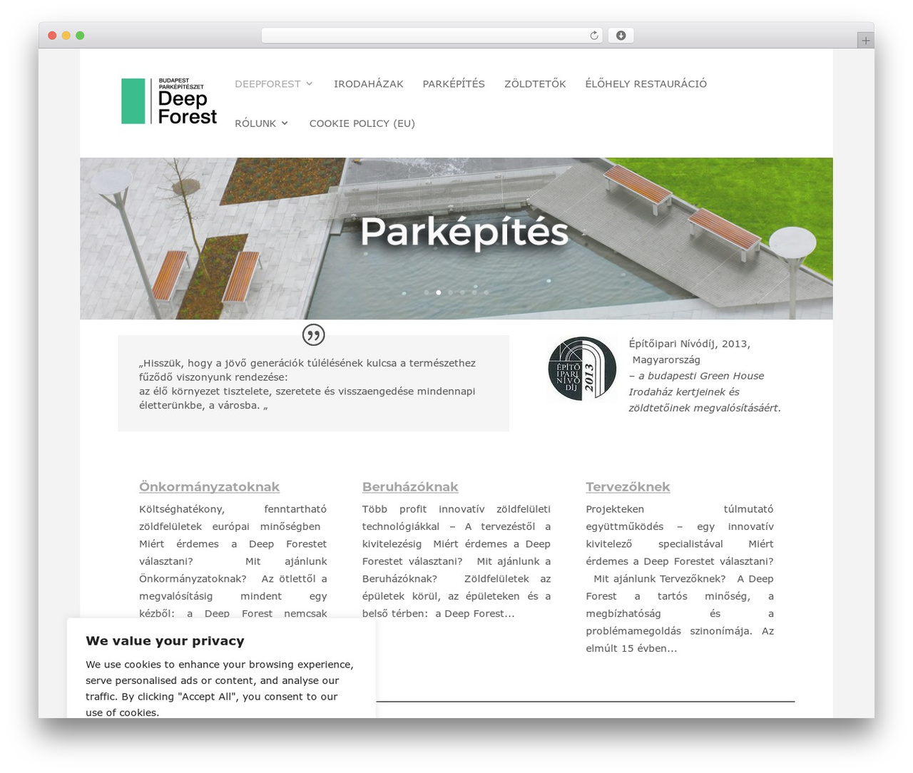 Indulo WordPress theme - deepforest.hu