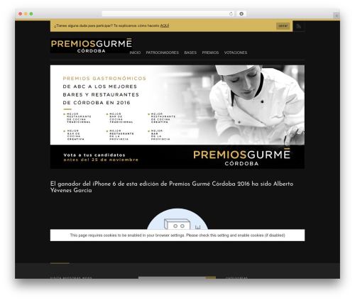 Angular premium WordPress theme - premiosgurmecordoba.com