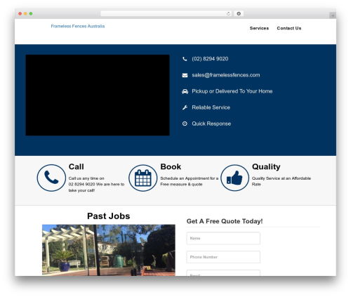 Catalyst theme WordPress - framelessfences.com