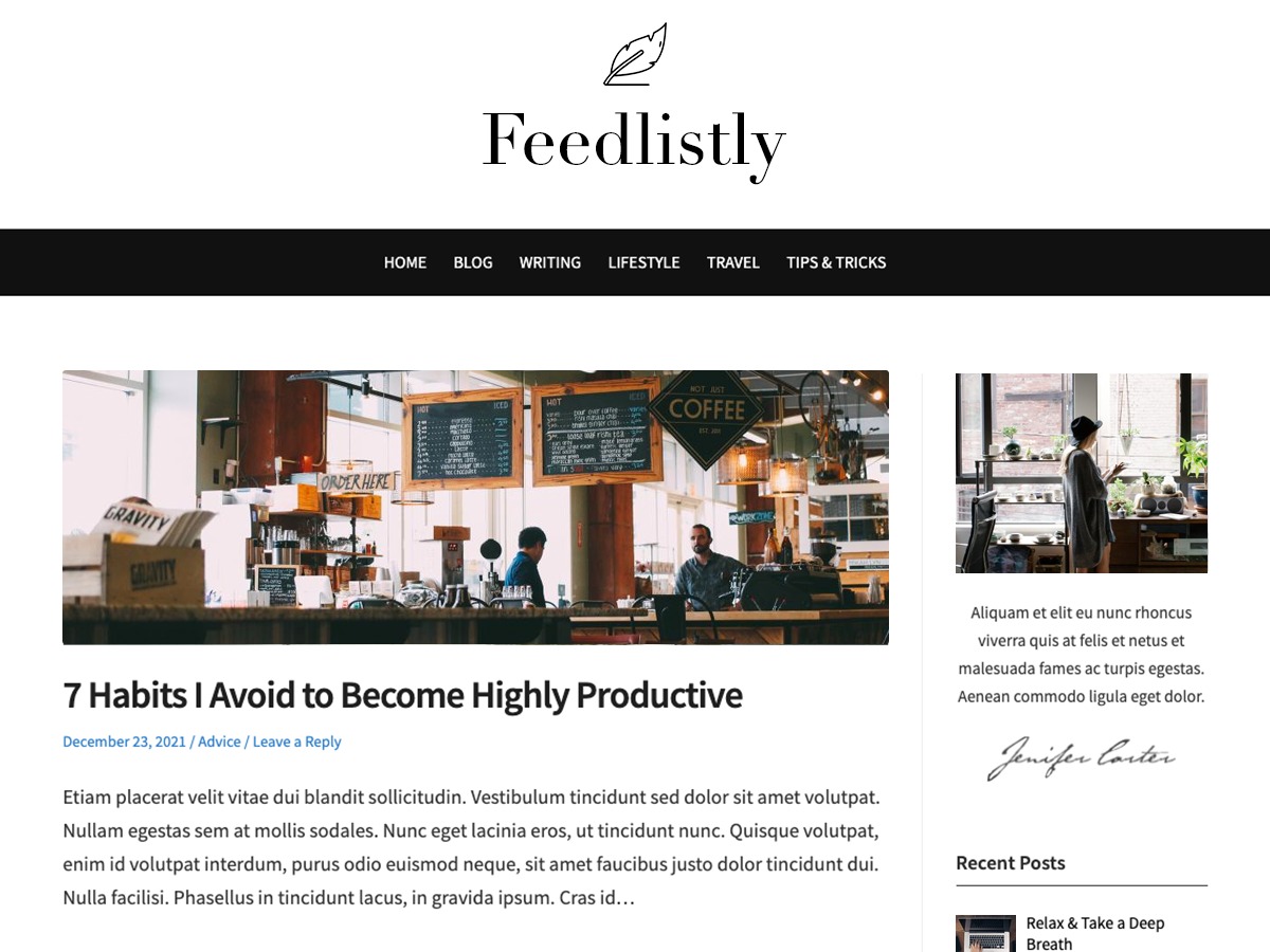 Feedlistly best WordPress magazine theme