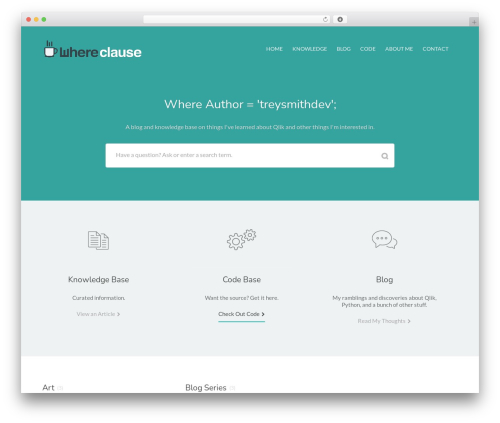 Flatbase WordPress page theme - whereclause.com
