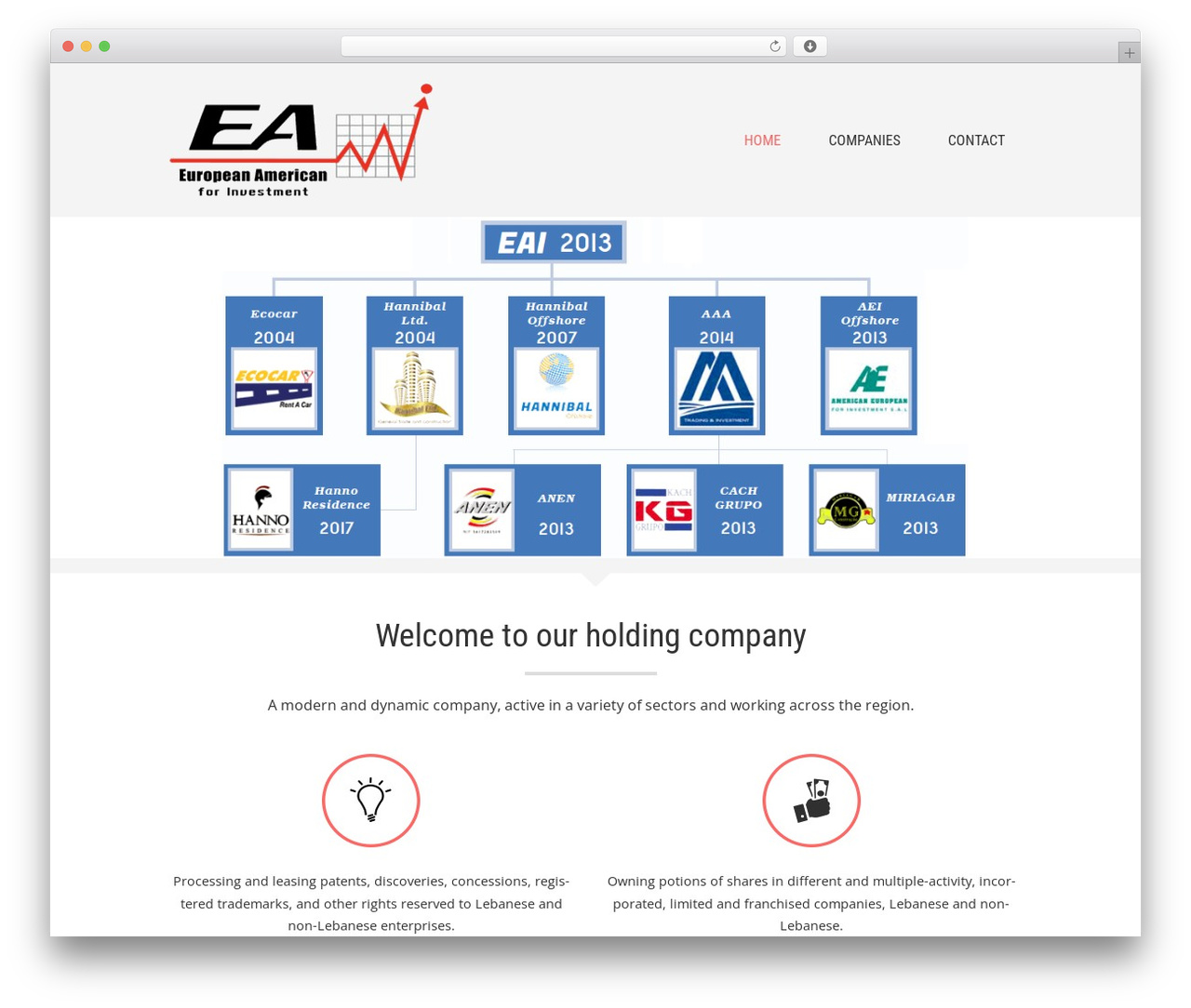 WordPress website theme Mini Theme - eai-holding.com