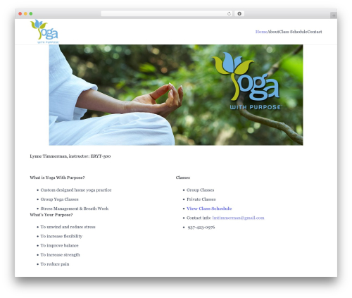 Impreza WordPress theme - yogawithpurpose.com
