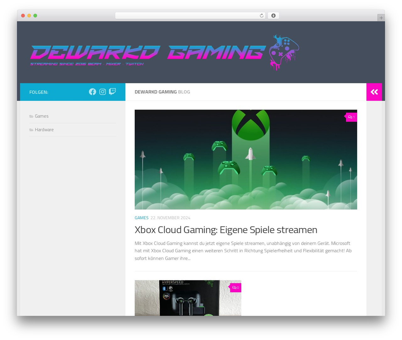 Hueman WordPress theme - dewarkd-gaming.com