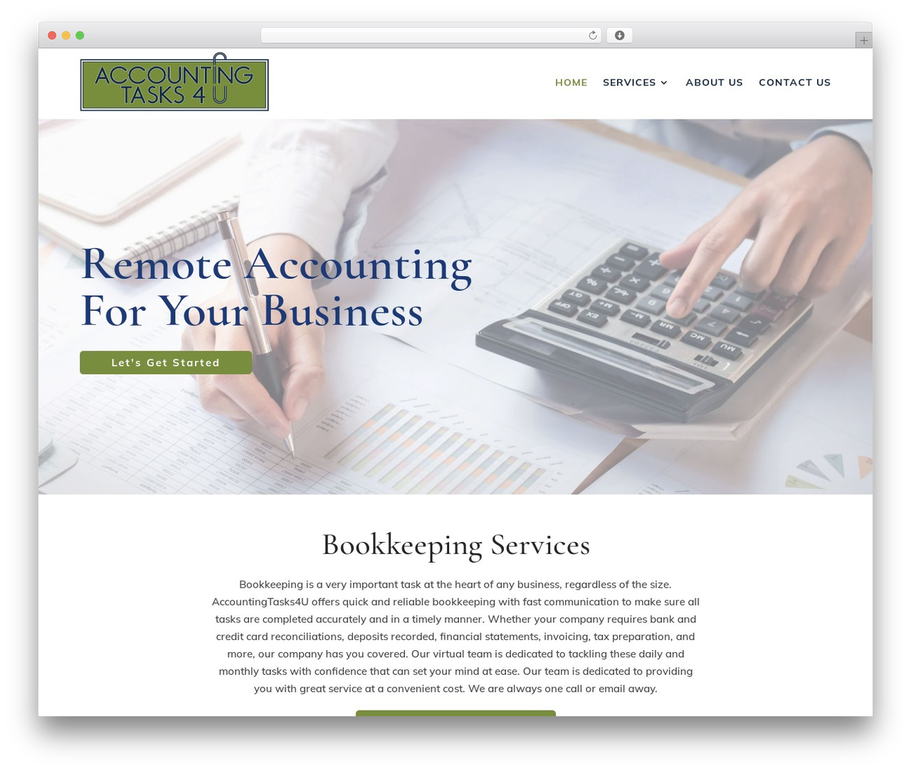Divi WordPress theme - accountingtasks4u.com